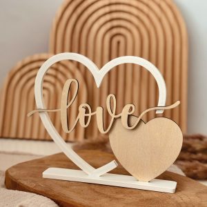 3D-Druck & Laserdatei Hochzeit - Aufsteller "Doppelherz"