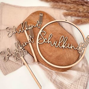 Laserdatei Schulkind - Caketopper & Türkranz zur Einschulung