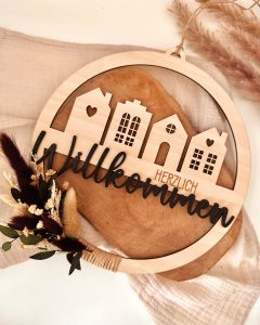 Laserdatei – Türkranz "Herzlich Willkommen"