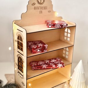 Laserdatei - Häuserregal Grachtenhaus - Adventskalender