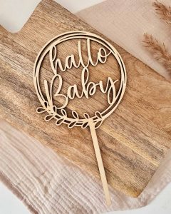 Laserdatei SVG – Caketopper „Hallo Baby“