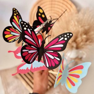 3D-Druckdatei STL&3MF - Schmetterlinge für 5mm-Holzstäbe