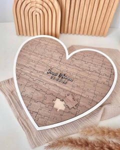 Laserdatei SVG - Gästebuch zur Hochzeit | Herz-Puzzle als Alternative