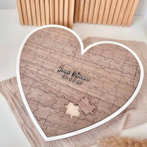 Laserdatei SVG - Gästebuch zur Hochzeit | Herz-Puzzle als Alternative