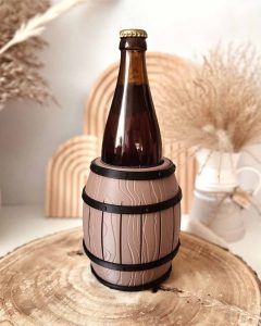 3D-Druckdatei Männergeschenk - Holzfass für Bierflasche