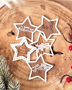 3D-Druckdatei STL & 3MF - 3 in 1 Weihnachtssterne Acrylsterne / Anhänger / Türkränze