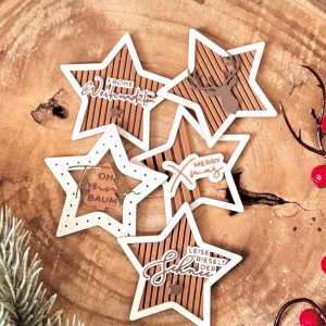 3D-Druckdatei STL & 3MF - 3 in 1 Weihnachtssterne Acrylsterne / Anhänger / Türkränze